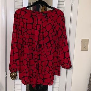 Liz Claiborne Red and Black dress Blouse